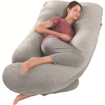 跨境实体亚马逊供货 厂家批发孕妇枕头侧卧可拆水晶绒G型护腰抱枕