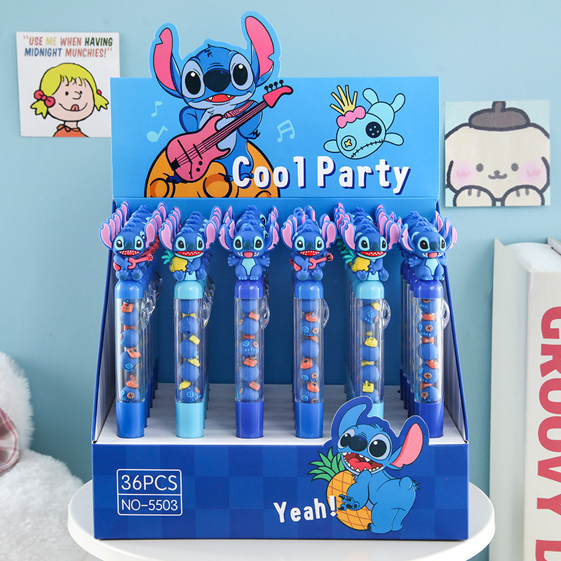 Stitch Chuan Chuanle Medium Oil Pen Cute Cartoon Cute Decompression Pen High-Value Styling DIY Beaded Brush Question Pen Stitch Chuan Chuanle Medium Oil Pen Cute Cartoon Cute Decompression Pen High-Value Styling DIY Beaded Brush Question Pen