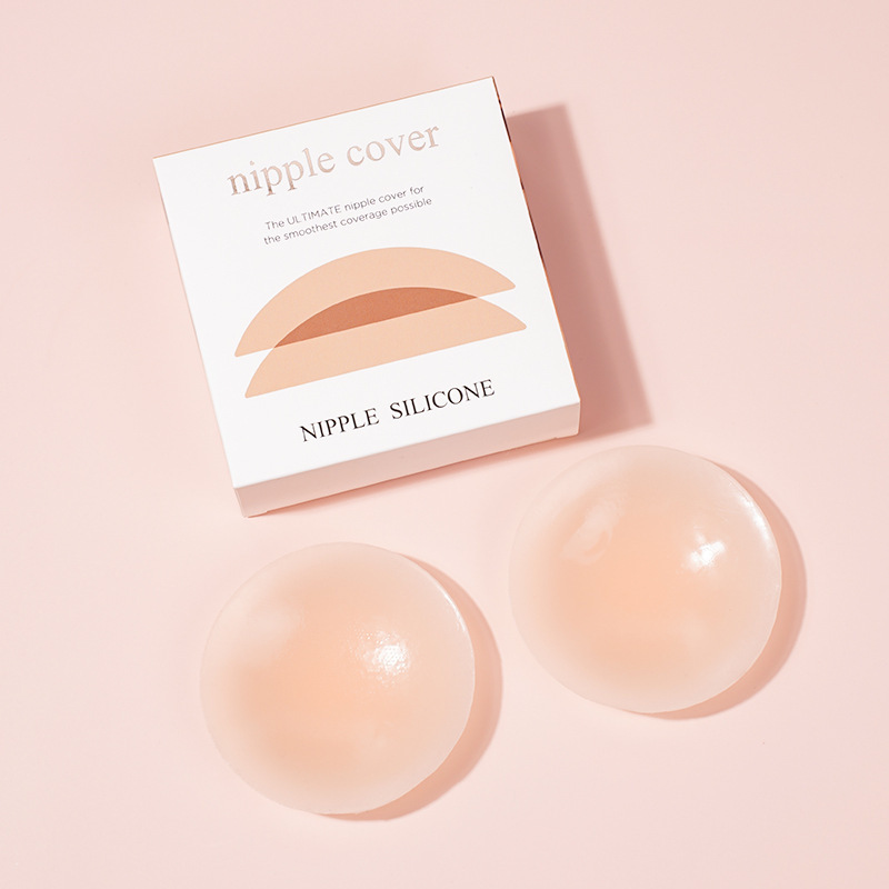 Breast Patch Cross-Border Spot Solid Glued Body Self-Adhesive Silicone Glued Punched Nubra Small Breast Women's Wedding Dress Breast Patch