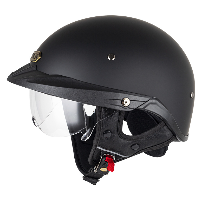 Motosiklet kaskı (dəbilqə): Motuoche 3C Certified H3 - matte-black-transparent-inner-lens-m