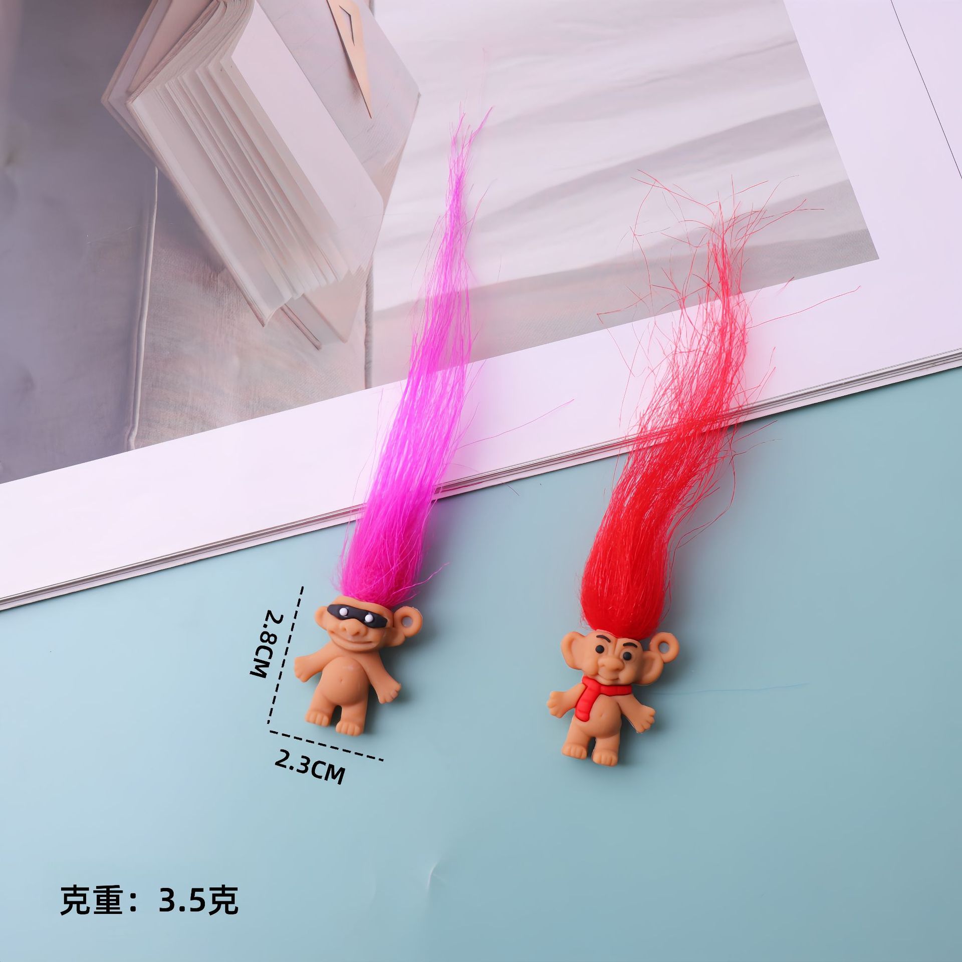 Muñecas trolls elfos de cabello mini cabello largo clown muñecas creativas muñecas juguetes de huevos