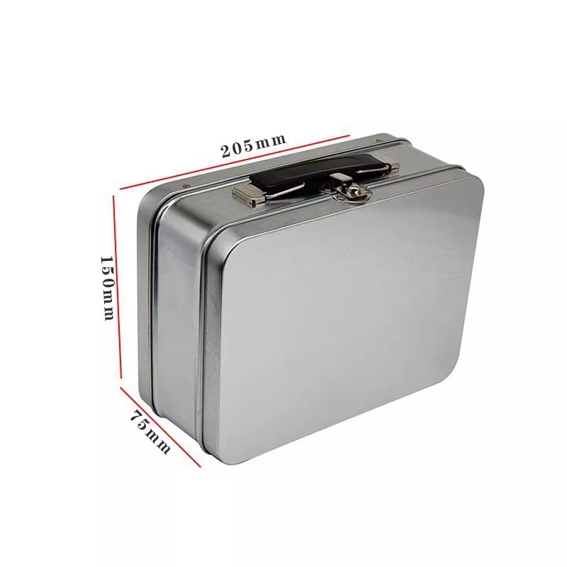 Al contado, la Caja de almuerzo cuadrada de la boca de caballo con cerradura de mano contiene regalos para almacenar cajas de hierro, cajas de juguetes y cajas portátiles. image 6