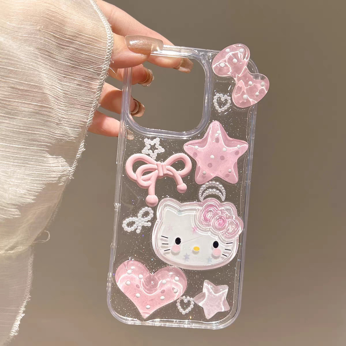 滴胶立体蝴蝶结kt猫适用苹果15promax手机壳iPhone16pro保护套