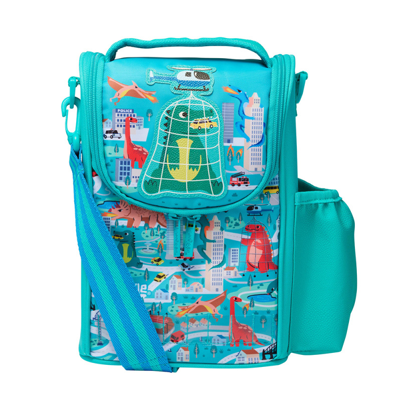 Bolsa aislante vertical para bebé dinosaurio verde