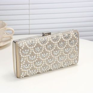 2023 new dinner bag foreign trade Europe and the United States high-end X-stripe rhinestone hand evening bag clutch purse