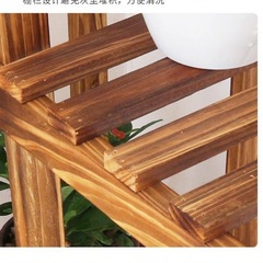 zsr solid wood flower rack multi-layer indoor balcony space-saving rack living room flower pot rack home green