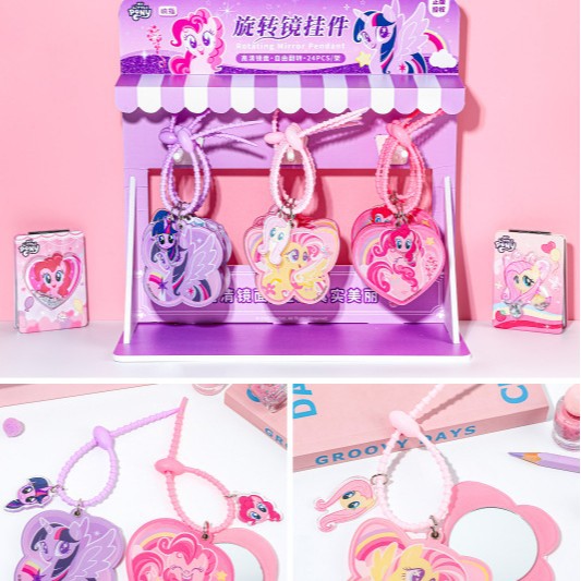 Dedo sonoro capibara plegable espejo de doble cara de dibujos animados colgantes de panda espejo de arena movida espejo de maquillaje portátil pequeño espejo