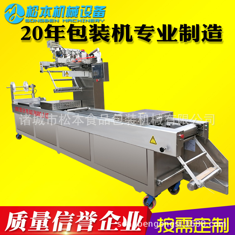 粘豆包食品真空封口机 咸蛋黄DLZ-520全自动连续拉伸膜真空包装机