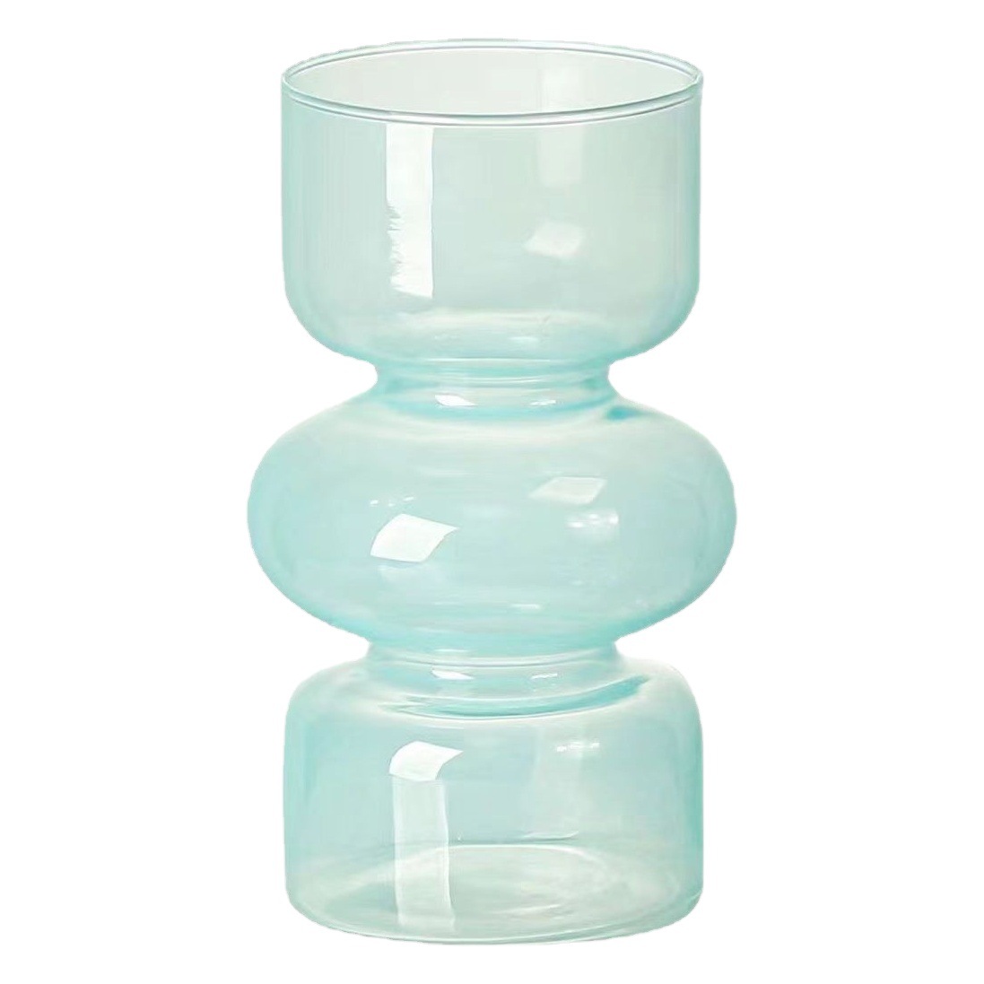 Jarrón de cristal de estilo europeo, adorno minimalista de estilo ins, jarrón ligero de lujo con una sensación vintage de alta gama para arreglos florales y decoración creativa.