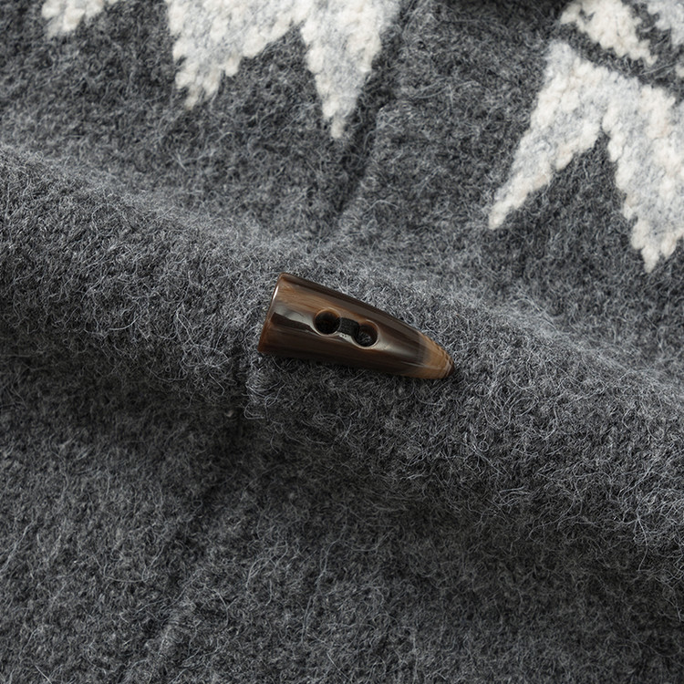 Jacquard otoño y invierno hombres retro cardigan encapuchado corn hebilla casual simple jersey de punto hombre suéter de moda explosiva