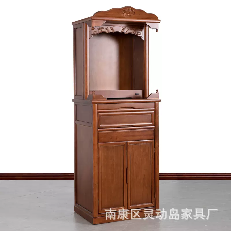 厂家批发 新中式佛龛 全实木神龛供佛柜带门家用立式神龛佛像供台