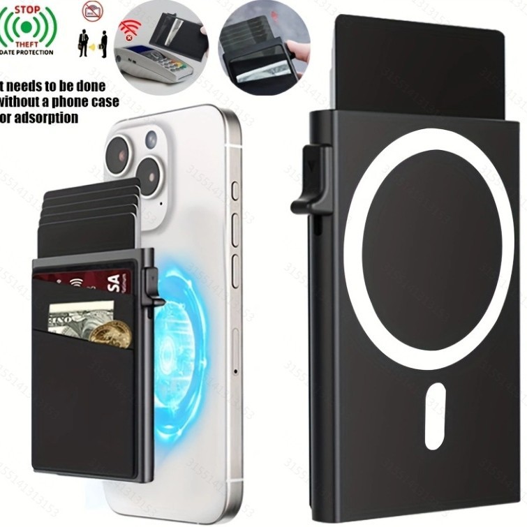 Rfid Side-Push Anti-Theft Magnetic Multi-Card Slot Metal Card Holder Aluminum Alloy Card Case Multifunctional Cash Clip Credit Card Holder