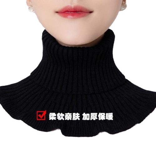 Neck warmer for women, hooded, warm for autumn and winter, protects the neck, versatile, decorative faux collar, knitted turtleneck sweater collar