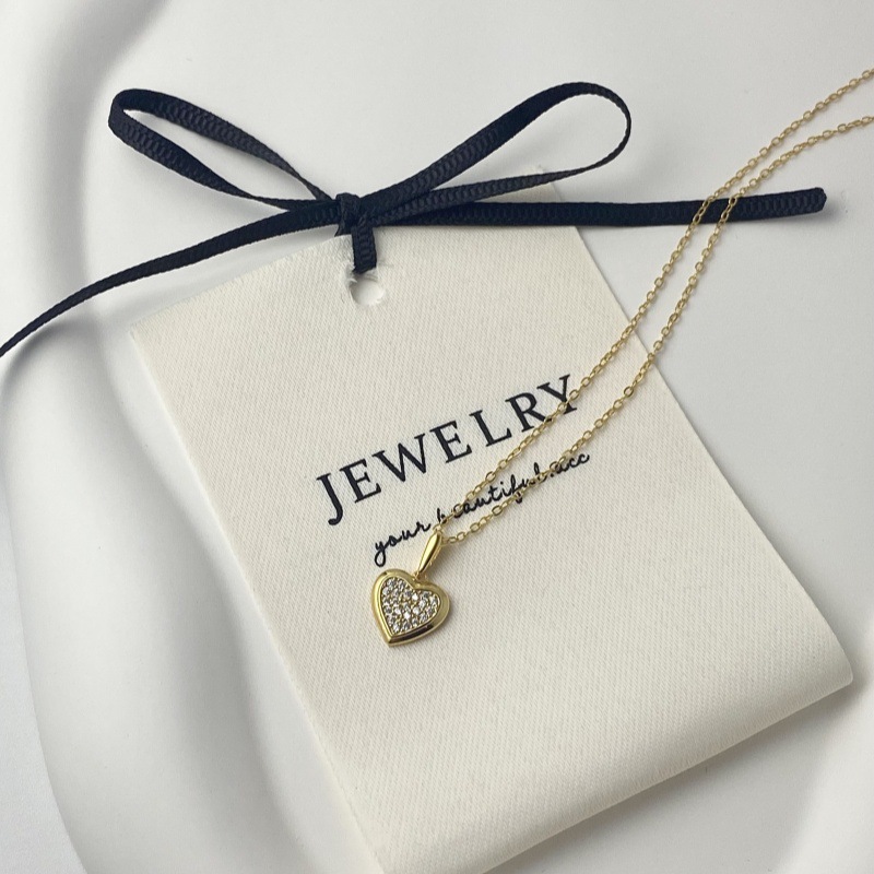 Heart Shape Pattern 925 Sterling Silver Cable Chain Heart Shape Pendant Necklace