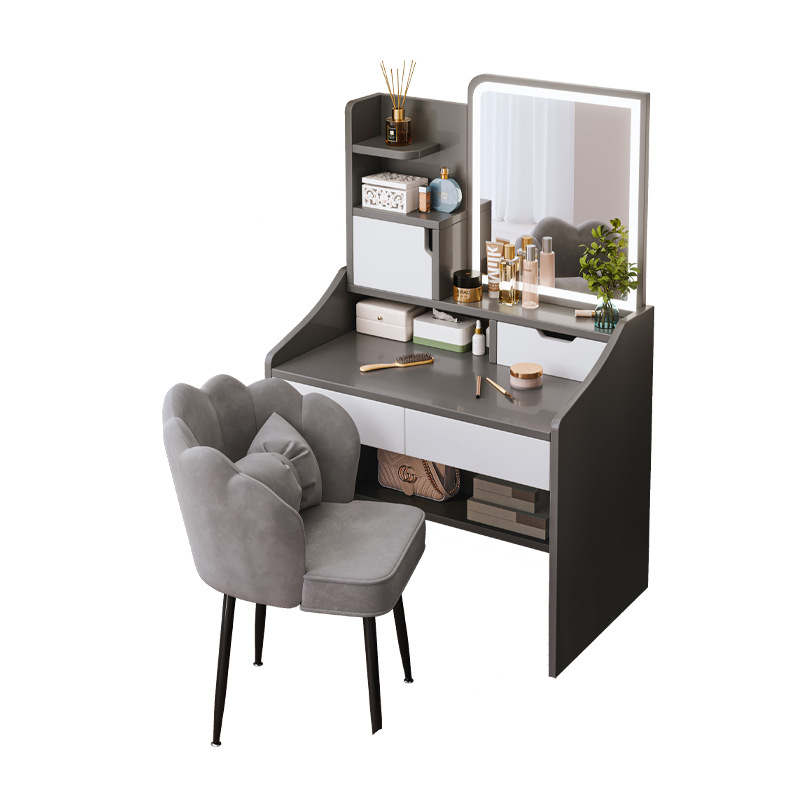 Tocador, dormitorio, moderno y simple, tocador de apartamento pequeño, dormitorio principal, mini armario de maquillaje junto a la cama, mesa de maquillaje pequeña