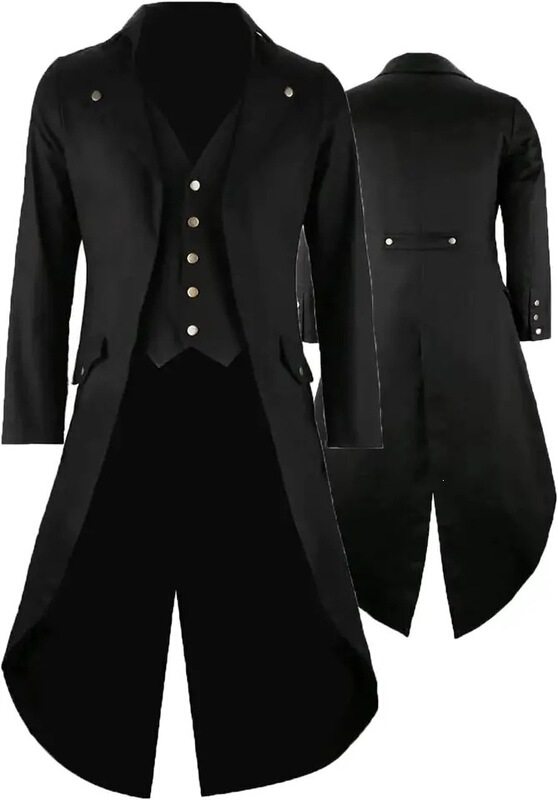 H &amp; ZY Men's Steampunk Retro Tailcoat Jacket Gothic Victorian Dress Coat