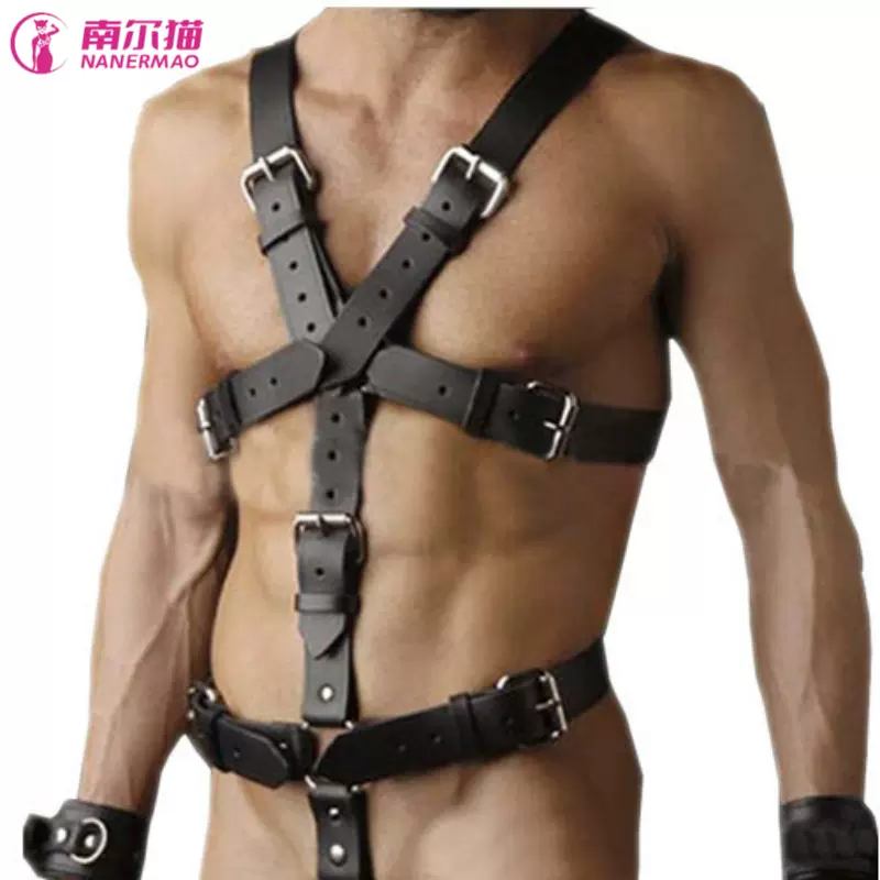 束缚激情衣服 背带皮式捆绑男用阳具服 情趣服装成人另类玩具批发