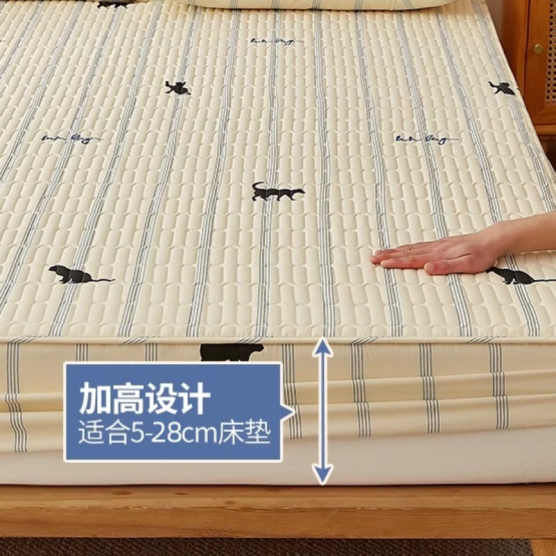 Ropa de cama acolchada algodón puro 100 algodón engrosamiento funda de cama 2023 nuevo otoño e invierno funda de cubierta protectora de colchón sábana a prueba de polvo