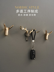 Hole-free wall-mounted coat hooks, clothing hooks, entryway living room wardrobe hooks, light luxury bathroom hook set