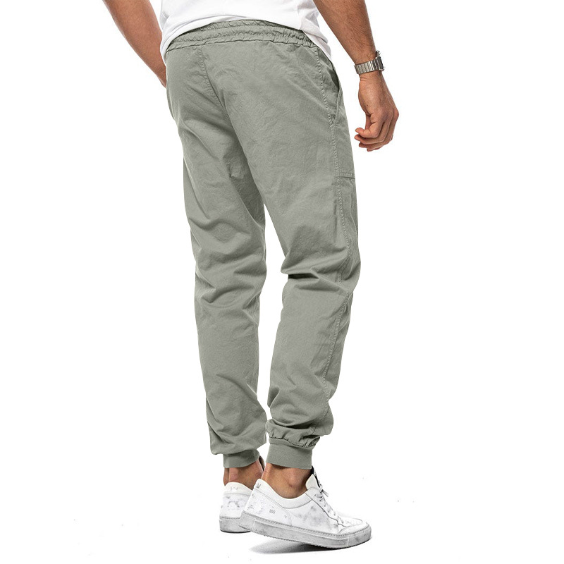 2024 Men's Spring And Summer New Style Classic Drawstring Pants Solid Color Woven Casual Sports Work Trousers Plus Size Men's Clothing_voghion.com
