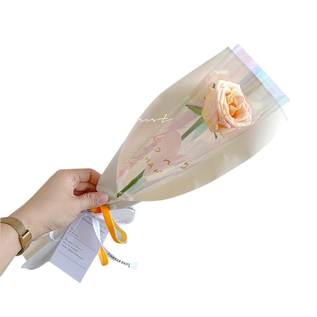 Día del Maestro de Tanabata 520 Embalaje de flores Symphony Transparente Bolsa única Ramo impermeable Bolsa múltiple Spot