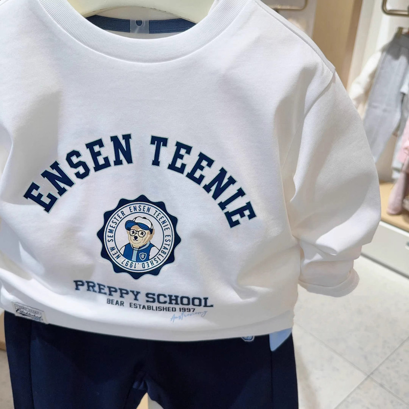 2025新款童装男童t恤长袖春秋款儿童秋装男孩百搭圆领上衣中大童|undefined