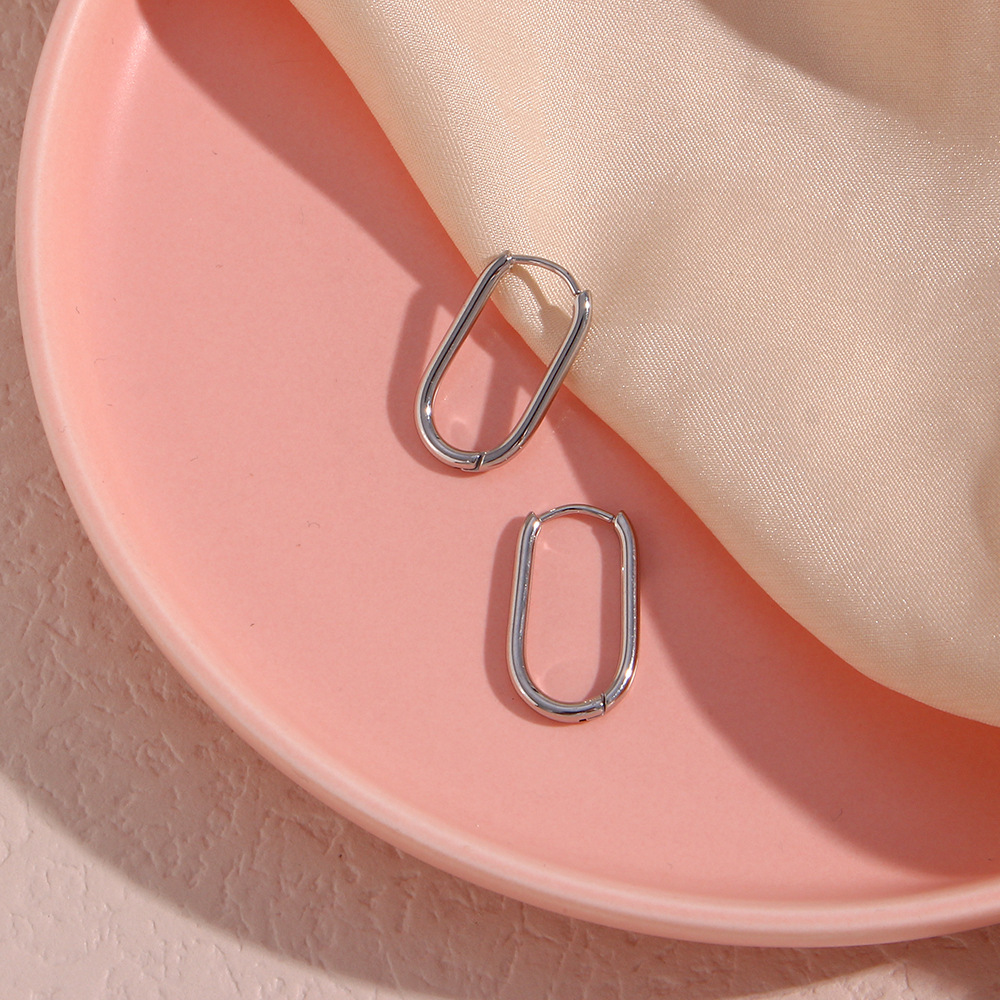 Simple Style Geometric Stainless Steel Earrings Plating Stainless Steel Earrings