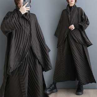 2024 Spring New plus size dark wind crumpled loose casual shirt + pants two-piece set