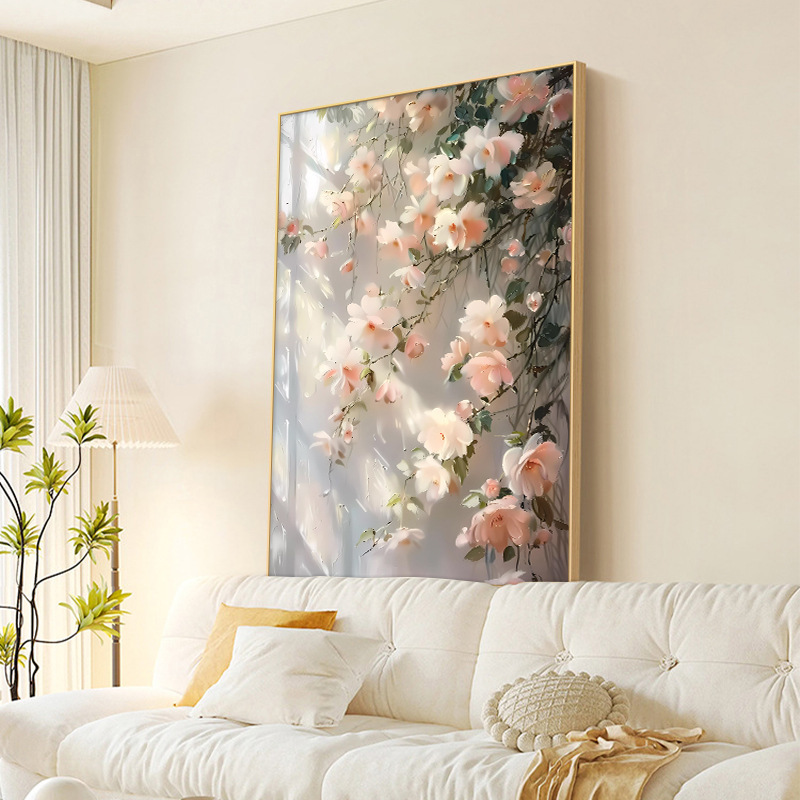 奶油风花卉客厅装饰画小清新沙发背景墙落地画北欧ins玄关挂画|undefined