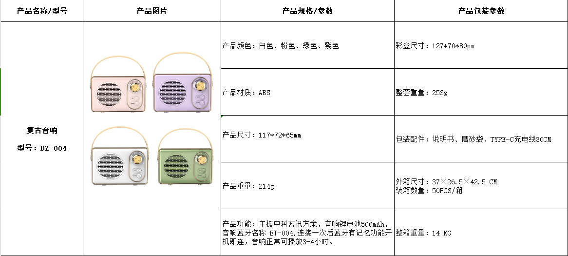 无线复古蓝牙音箱户外插卡u盘音响迷你手提电脑音响家用K歌一体音详情2