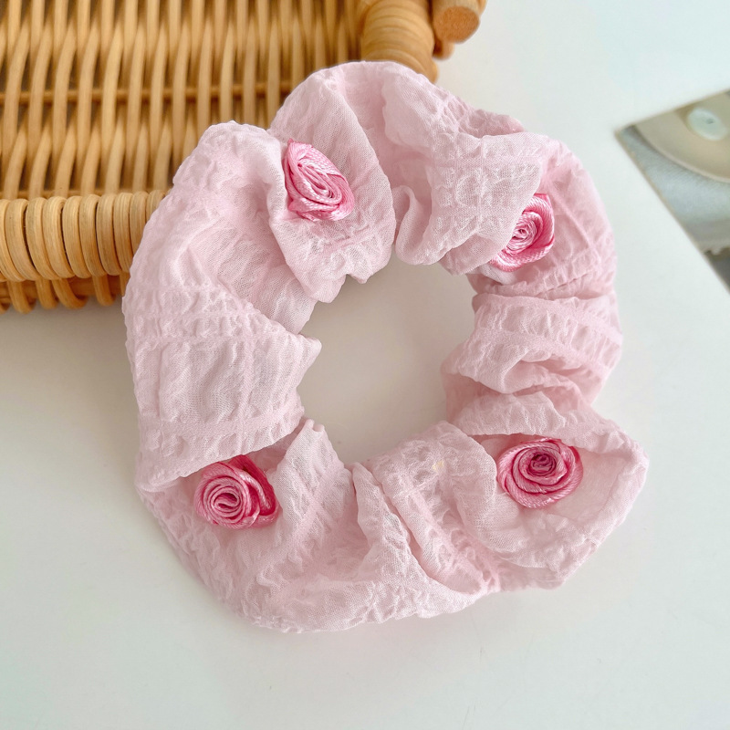 Anillo para el cabello de intestino grueso de gran tamaño coreano, bufanda cuadrada de alta calidad femenina, cuerda para el cabello, banda elástica y duradera, flor de viento perezosa