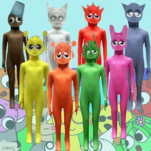 Костюм для косплея Sprunki Incredibox облегающий комбинезон