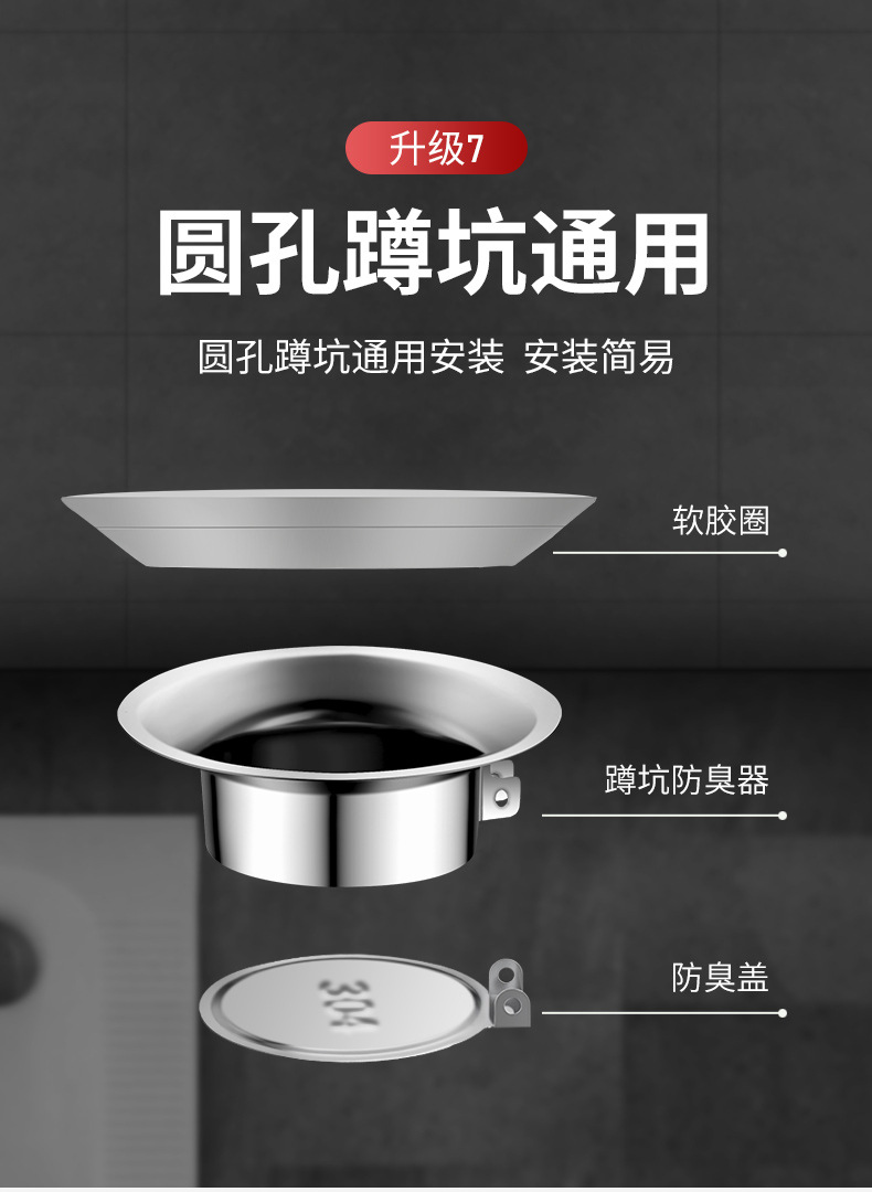 Toilet odor prevention and clogging device 304 stainless steel squat toilet odor prevention and clogging wonder, toilet bowl, bathroom squat toilet cover undefined