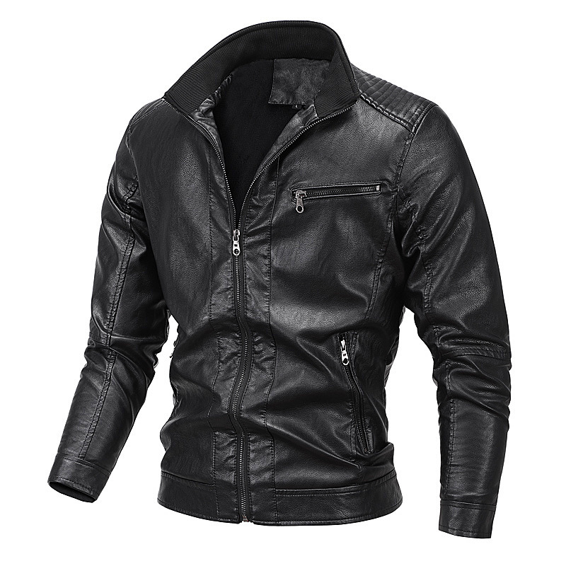 Foreign trade Amazon men's leather jacket new men's PU leather coat men's European and American motorcycle clothing plus velvet leather men's fashion Foreign trade Amazon men's leather jacket new men's PU leather coat men's European and American motorcycle clothing plus velvet leather men's fashion