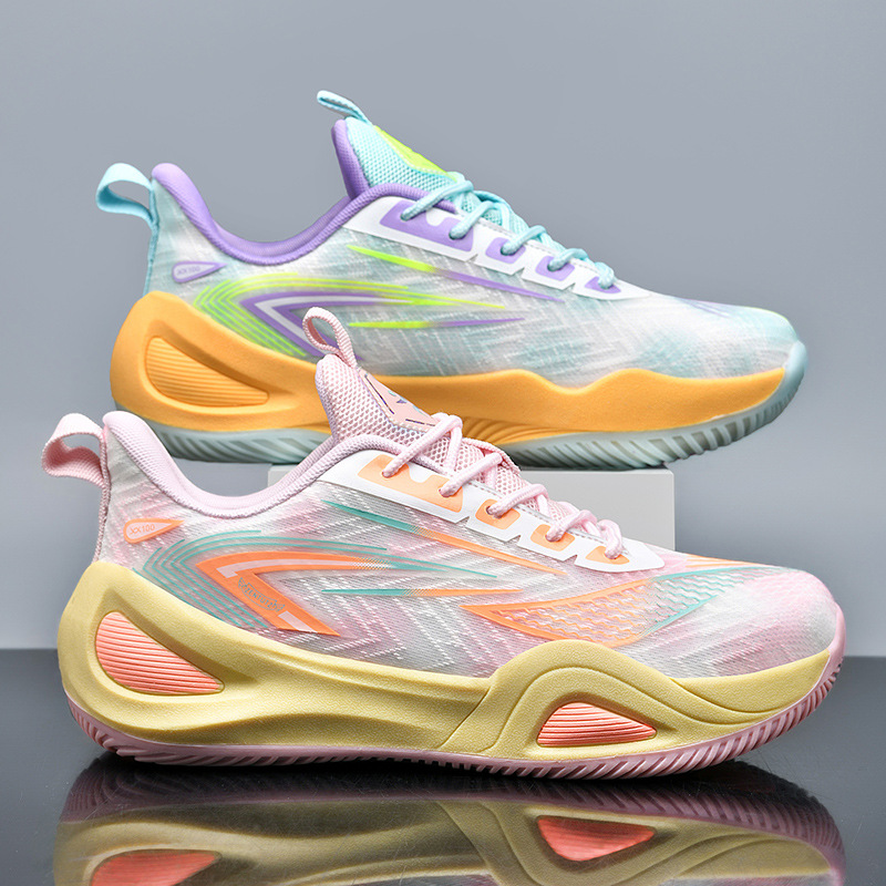 Primavera de 2025, nuevos zapatos de baloncesto Yuan Yuan, zapatos deportivos casuales de alta altura transpirables para hombres, zapatos de competencia antideslizantes