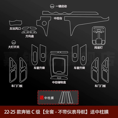Instrument Navigation Screen Tempered Film – Car interior film - 22-25-c-class-full-set-without-navigation-instrument-and-free-center-pillar-film