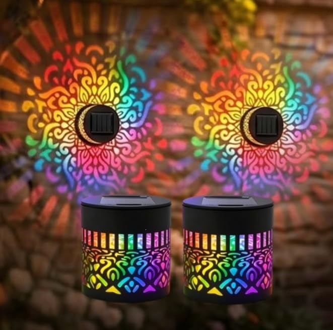 lámpara de pared solar al aire libre a prueba de agua condensador mandala patrón de inducción lámpara de jardín villa lámpara de pared de hierro forjado lámpara