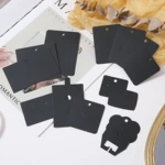 100张 黑色饰品卡戒指耳环项链纸卡手链发夹包装卡片直播展示标签