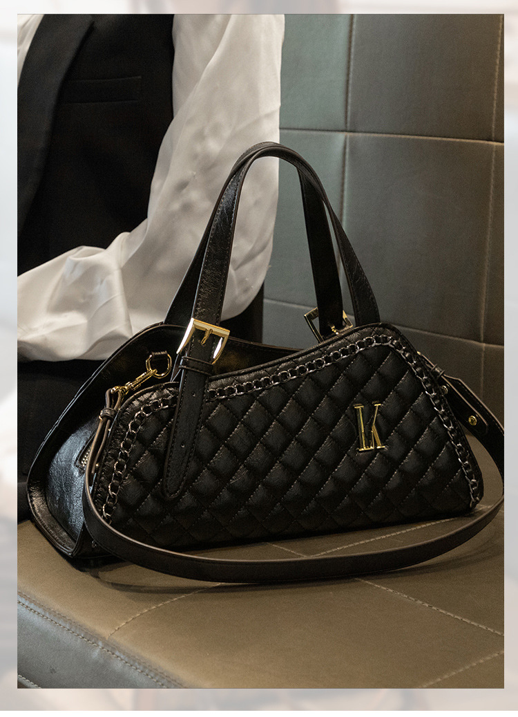 Diamond Quilted Saddle Bag For Women, Versatile Shoulder Bag_voghion.com