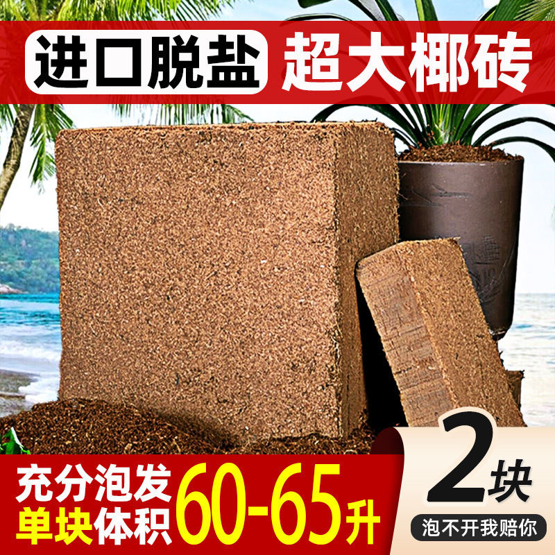 [수입 오리지널] 4.5kg 탈염 특대형 코코넛 벽돌 2개 (가성비 좋은 구매)