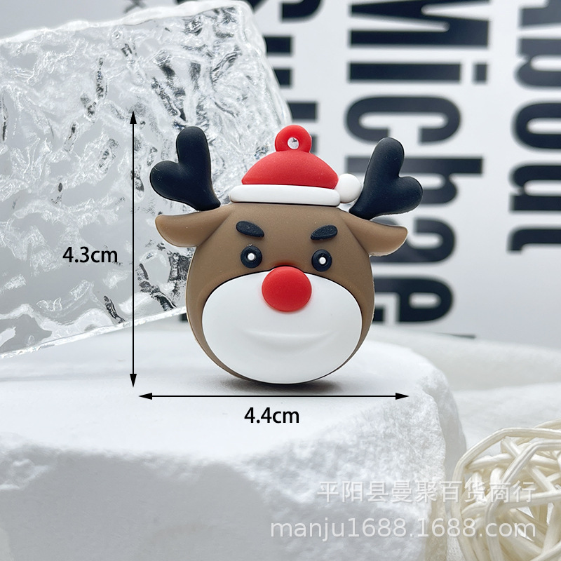 Nuevo llavero de Navidad colgante de goma suave de dibujos animados de Navidad muñeco de nieve ancianos llavero colgante de Navidad pequeño regalo