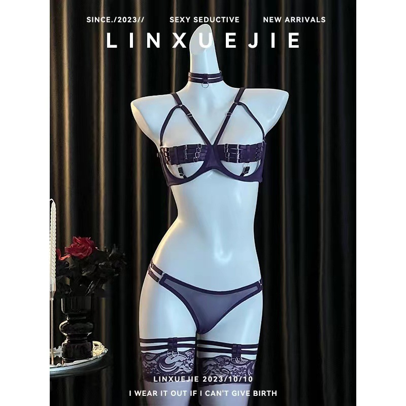 국경 간 속옷 스틸 링 섹시한 세트 스트랩 유럽과 미국의 브라 란제리 4 피스 레그 링