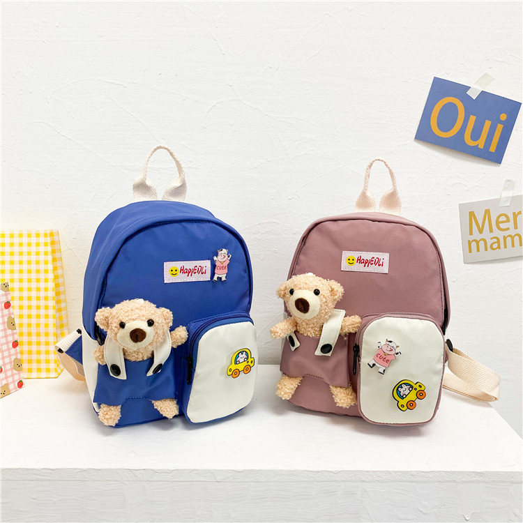 Großhandel Cartoon Kollidierende Farbe Bär Puppe Rucksack Nihaojewelry display picture 18