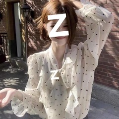 2025新款法式高级感荷叶边波点衬衫女春季设计感绑带宽松别致上衣