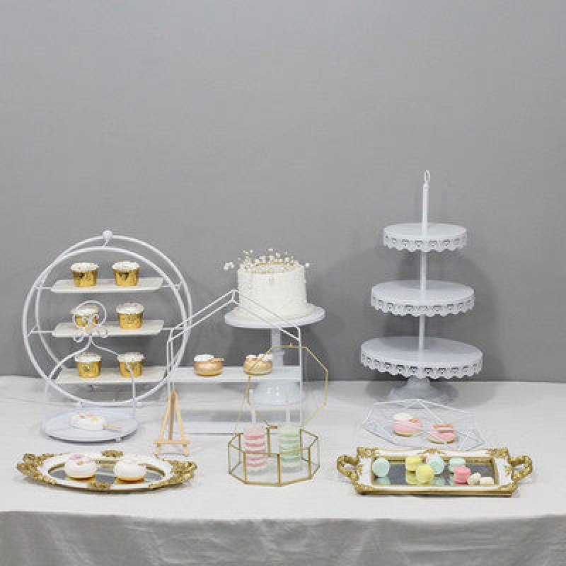 Tabla de postres europea decoración estante de exhibición platos de postres comida fría mesa de té estante de pastel rack de té de la tarde image 15