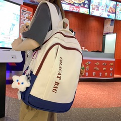 外貿雙肩包女2023新款韓版時尚字母印花書包初中生高中學生背包女