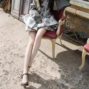 Niche Light Luxury 2025 Summer Handmade Women's Shoes Cross-border Foreign Trade Retro Sandals and Slippers Outer Wear Ancient Spring Rough High Heel Square