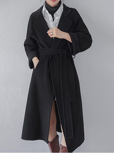Long coat for autumn and winter, Melting double-sided plush wool coat for women, stylish and suitable for petite figures