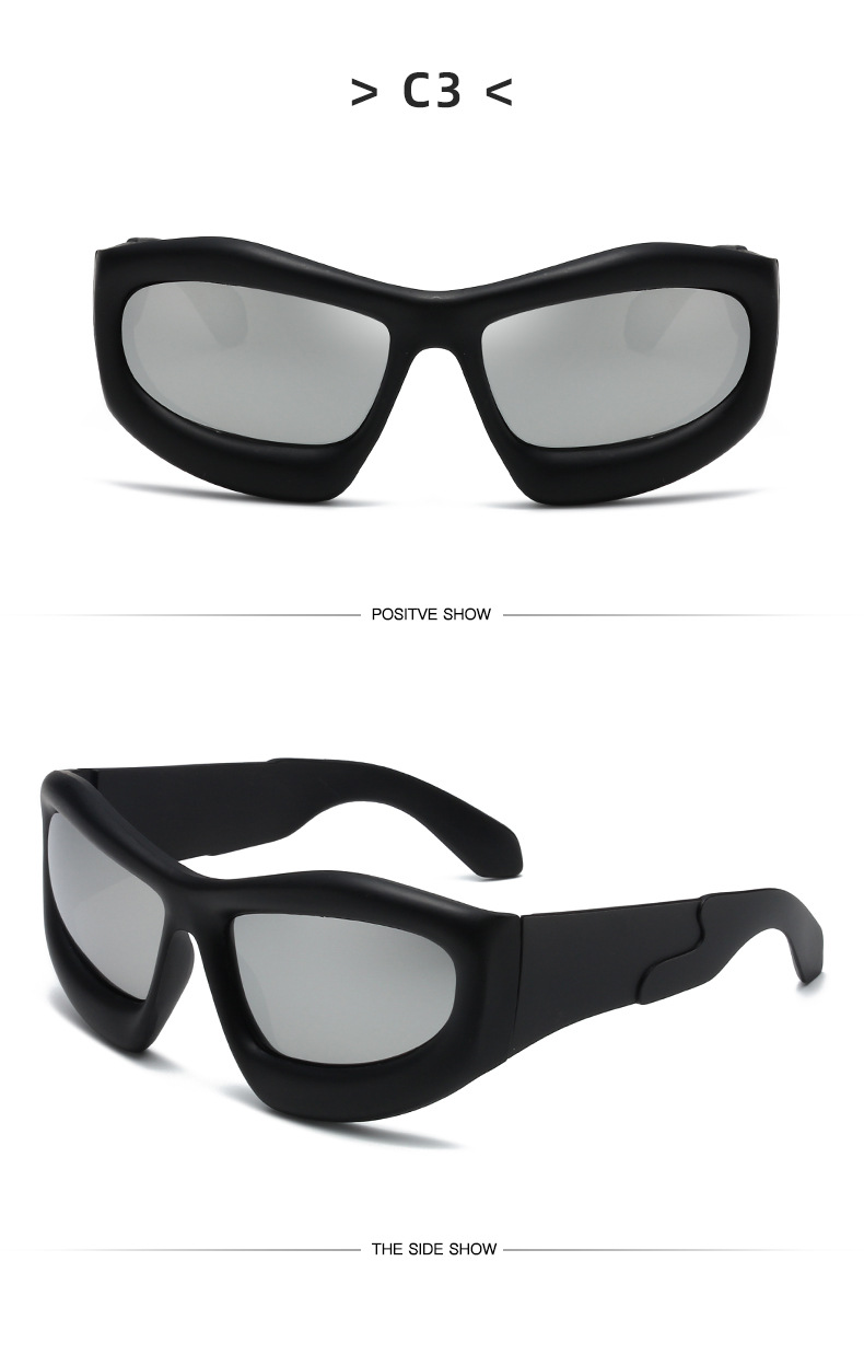 Y2K Exaggerated Solid Color Ac UV400 Protection Special-Shaped Mirror Full Frame Women's Sunglasses display picture 14