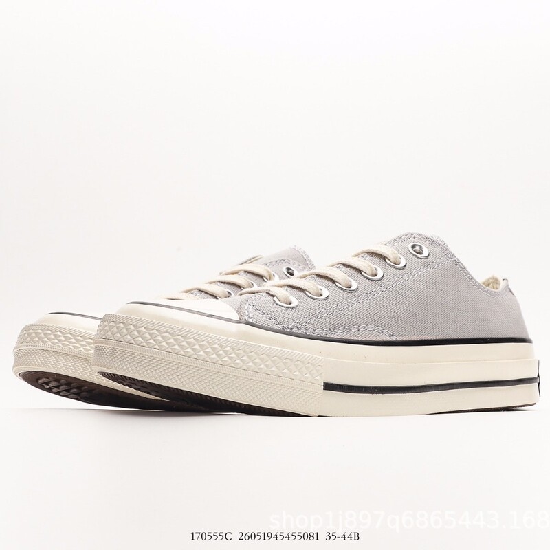Converse 1970s Classic Low-Top Canvas Shoes, Stone Gray Vulcanized Sole, Unisex Couple's Sports Casual Shoes